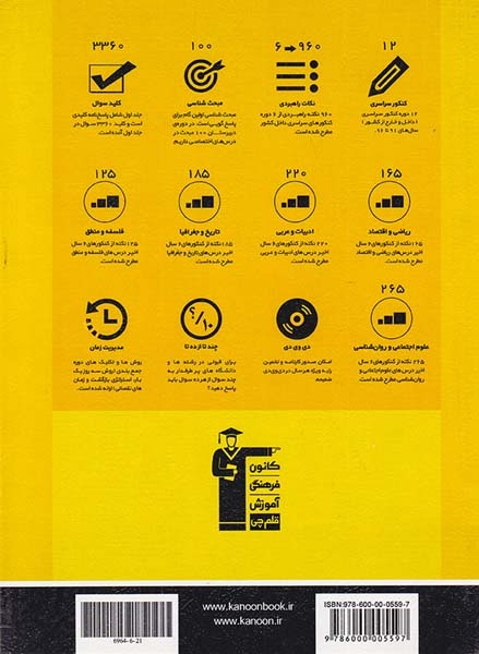 کتاب پاسخ نامه 6سال کنکور انسانی(جلد دوم )انتشارات کانون فرهنگی آموزش قلم چی