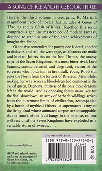 A SONG OF ICE AND FIRE 3 - A STORM OF SWORDS