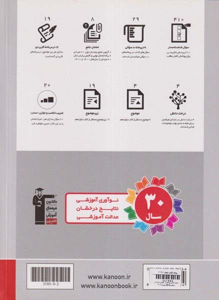 کتاب سوال های پرتکرار شیمی 3پایه دوازدهم انتشارات کانون فرهنگی آموزش قلم چی