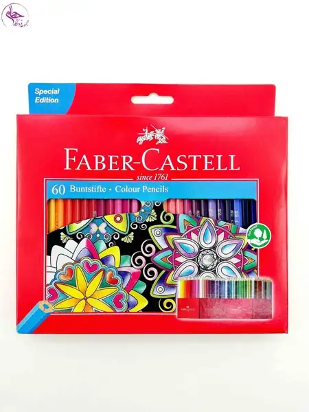 مداد رنگی جعبه مقوایی 60 رنگ طرح گل 111260