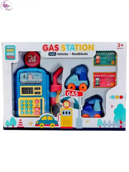 دستگاه جایگاه سوخت با ماشین و کارت سوخت رنگ آبی