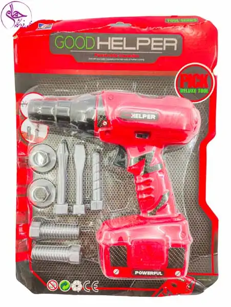 777 دریل پیچی روکارتی قرمز با پبچ و مهره HELPER