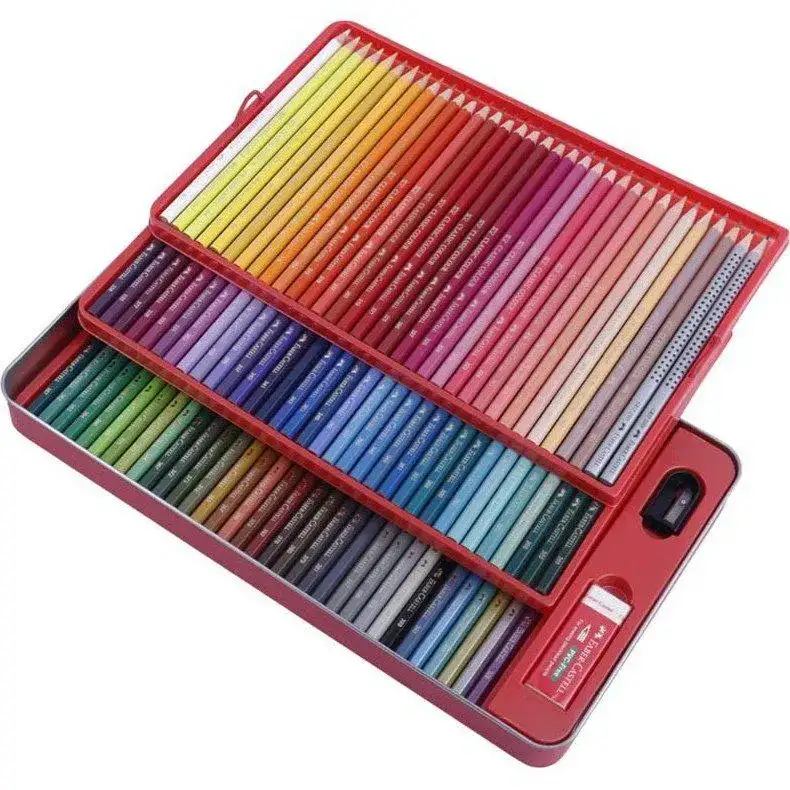 مدادرنگی فابرکستل 100رنگ کلاسیک جعبه فلزی 115805