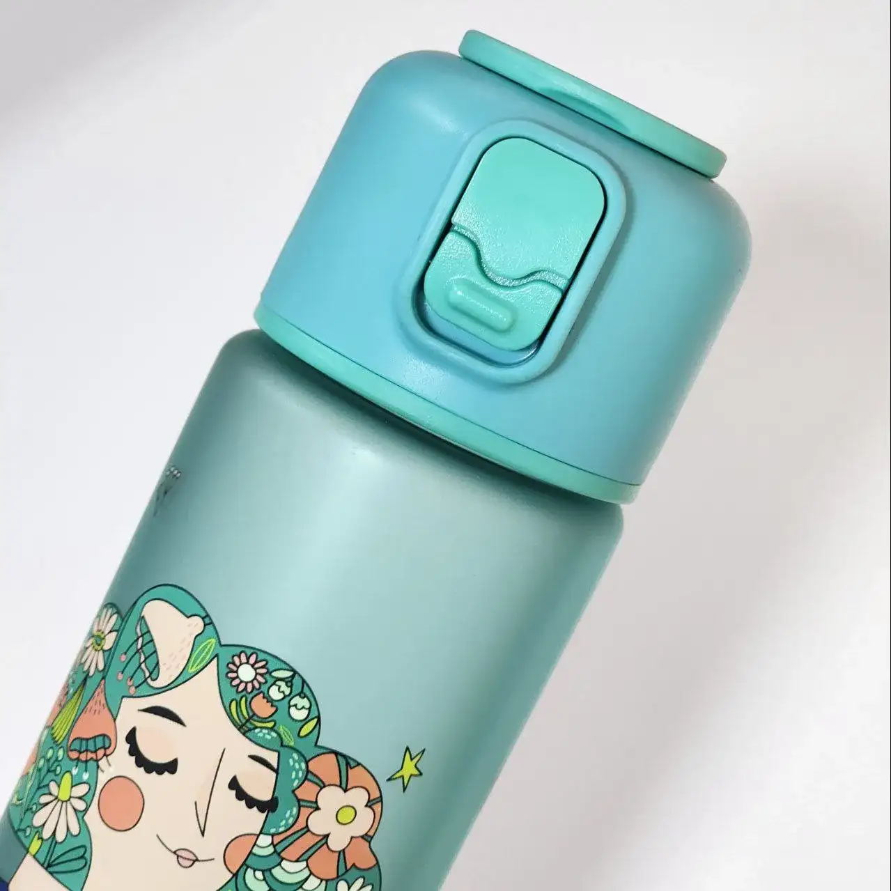 قمقمه اسکول فنس دختر فشن نی دار مدل FA-9353 سبز 500 میلی لیتر