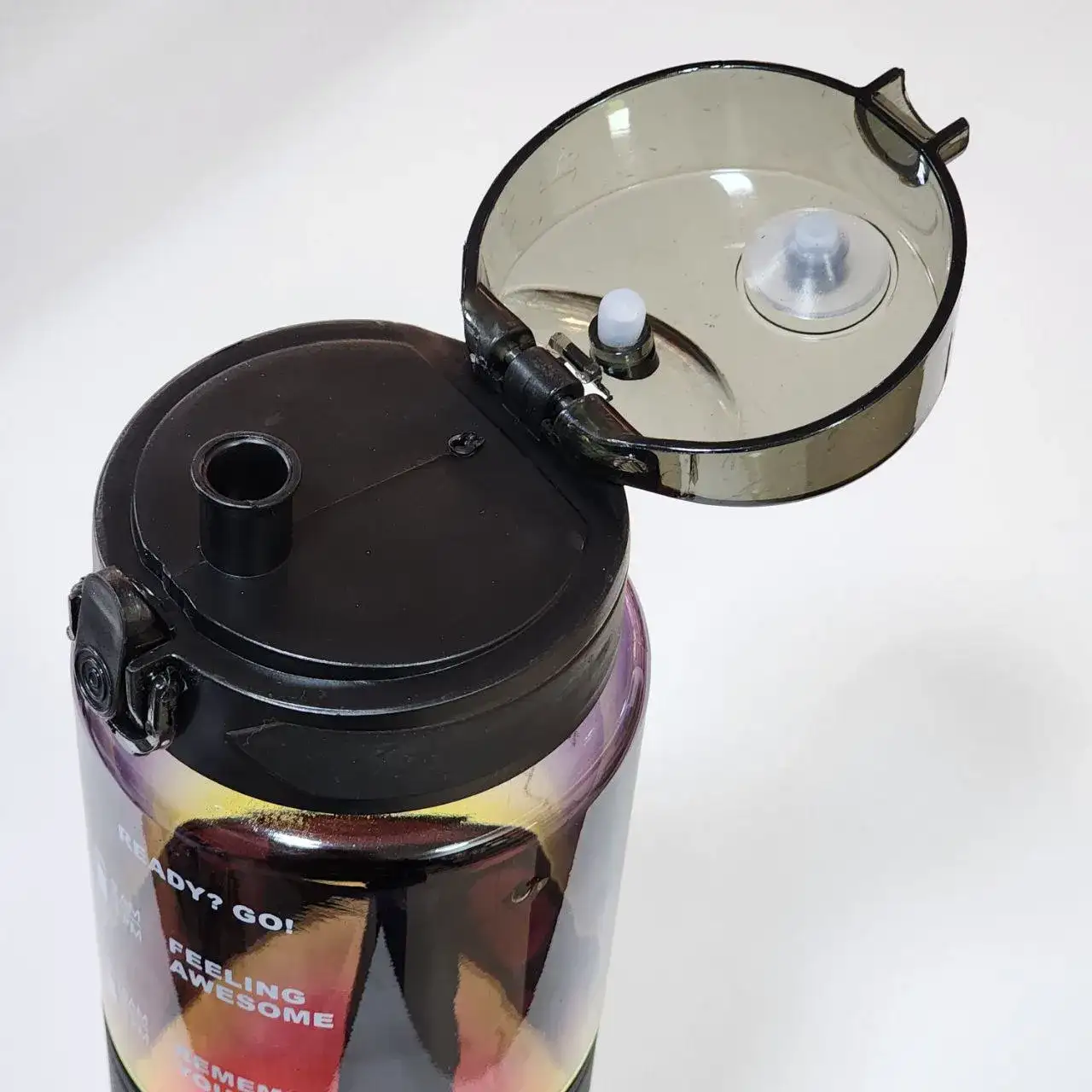 قمقمه دور سیلیکونی نی دار hello مشکی 1 لیتر